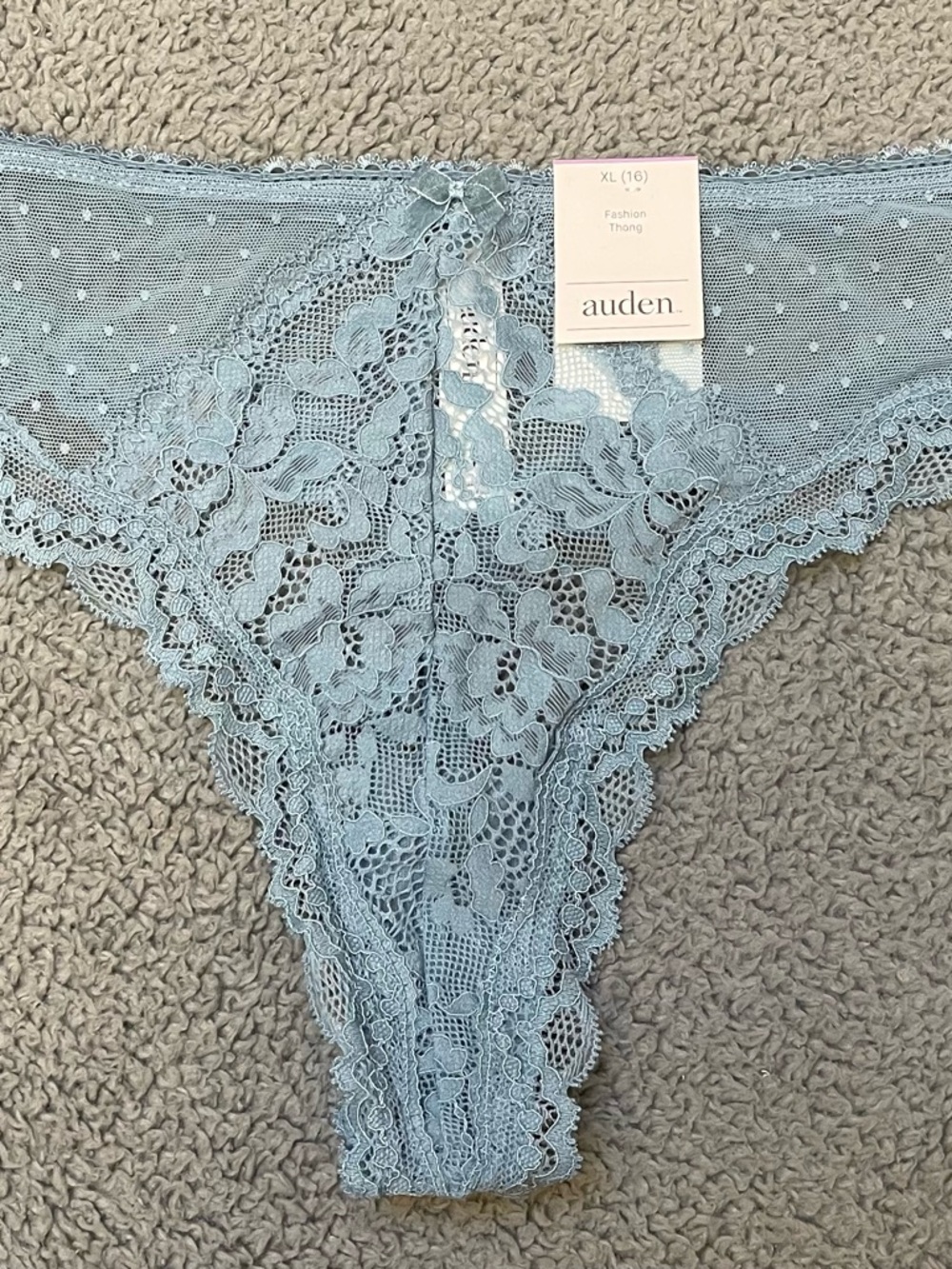 Auden Lace Thong in Light Blue